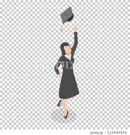 3D Isometric Flat  Set of English Alphabet with People. Item 19 122644910