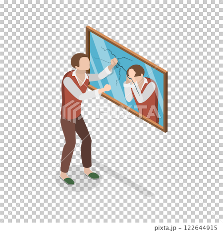 3D Isometric Flat  Illustration of Inner Conflict. Item 4 122644915