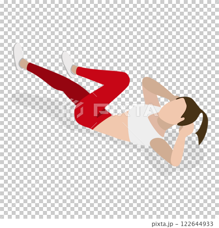 3D Isometric Flat  Set of Different Physical Activities. Item 1 122644933