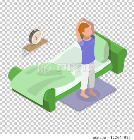 3D Isometric Flat  Illustration of Schoolchild Daily Routine. Item 9 122644953