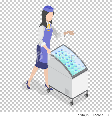 3D Isometric Flat  Set of Airport Staff. Item 4 122644954