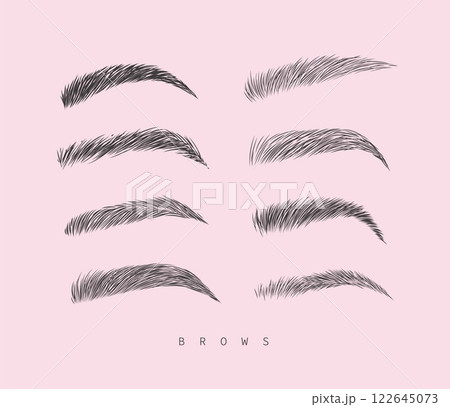 Eyebrows collection pink Eyebrows collection pink 122645073