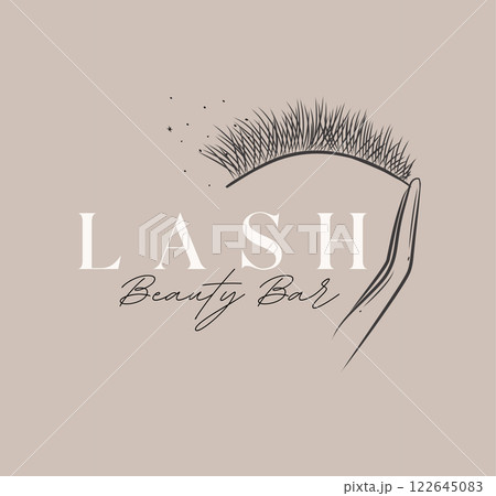 Eyelash studio label design 122645083