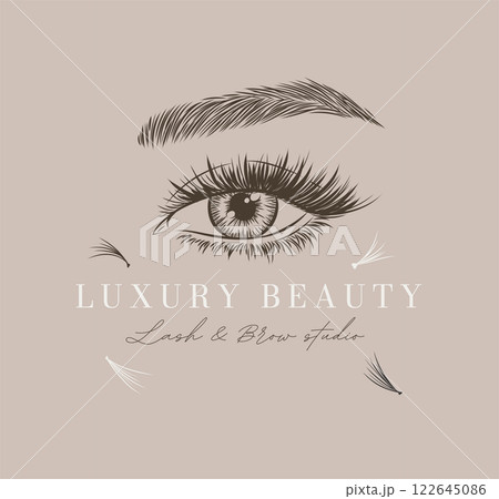 Eye and brow studio label design Eye and brow studio label design 122645086