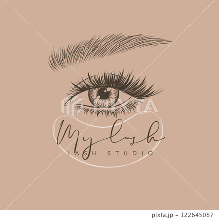 Lash studio label design Lash studio label design 122645087