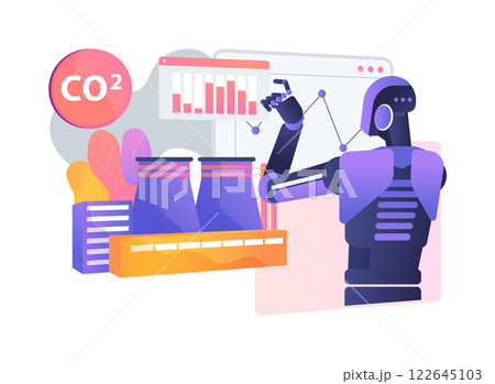AI-Monitored Pollution Control abstract concept vector illustration. 122645103
