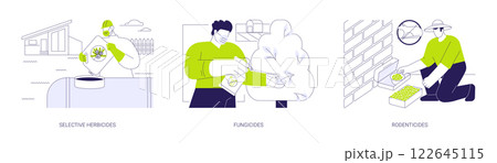 Chemical treatment in farming abstract concept vector illustrations. 122645115