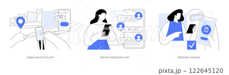 Popular applications isolated cartoon vector illustrations se Popular applications isolated cartoon vector illustrations se 122645120