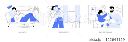 Same-sex relationship isolated cartoon vector illustrations se 122645129