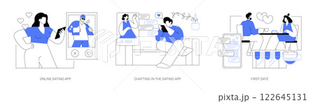 Dating app isolated cartoon vector illustrations se 122645131