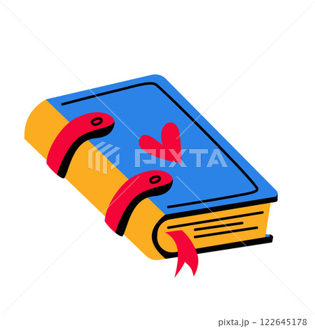 Magic book. Spell book. Love charms and witchcraft. Isolated on white background. 122645178