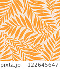 Seamless vector pattern palm dypsis leaves. Summer palm leaves tropical fabric design. Dypsis lutescens seamless pattern. Vector endless illustration. 122645647