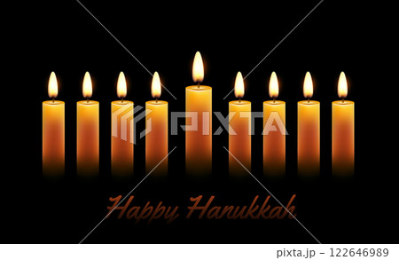 Hanukkah menorah vector happy hanuka background. Chanukah lamp judaism menora light 122646989