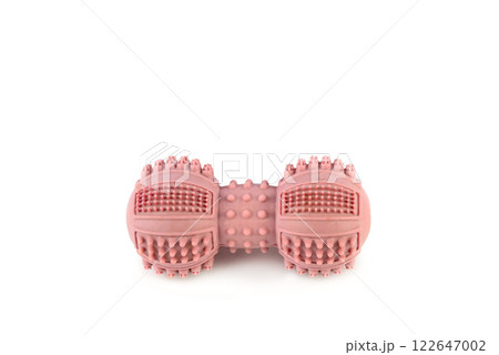 Dog toy in the form of a dumbbell on an isolated background Dog toy in the form of a dumbbell on an isolated background 122647002