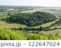 Breathtaking View of Forest in a Heart Form in a Sunny Landscape. View from Veste Wachsenburg Breathtaking View of Forest in a Heart Form in a Sunny Landscape. View from Veste Wachsenburg 122647024