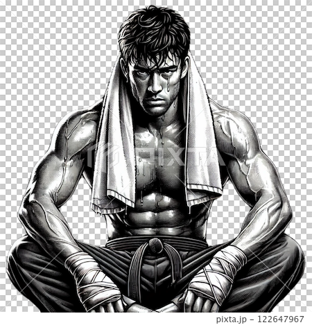 Martial artist after training 122647967