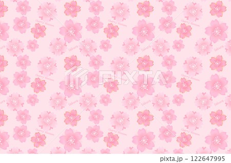 桜の優雅なパターンデザイン(ピンク) 桜の優雅なパターンデザイン(ピンク) 122647995