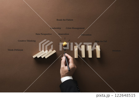 Conceptual image of breaking the pattern of failure 122648515