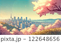 春爛漫の街並み風景と満開の桜 122648656
