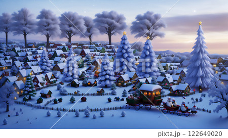 雪国のクリスマスの風景　AI画像 122649020