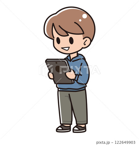 タブレット端末を使う男の子 タブレット端末を使う男の子 122649903