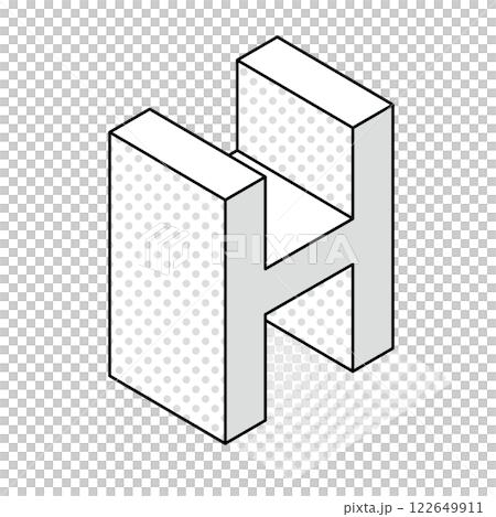 Isometric_3D 和簡單字母 H 122649911