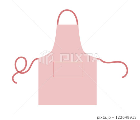 Bib Apron With Pocket technical fashion illustration. Chef studio uniform for cooking pink cartoon Flat sketch outline  122649915