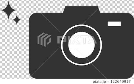 Simple camera icon illustration with glitter 122649917