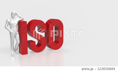The Red ISO on white Background 3d Rendering. The Red ISO on white Background 3d Rendering. 122650884