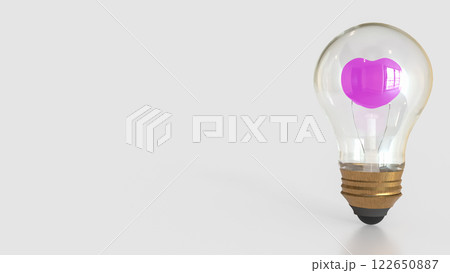 The Heart  in Light Bulb for Business concept 3d rendering. 122650887