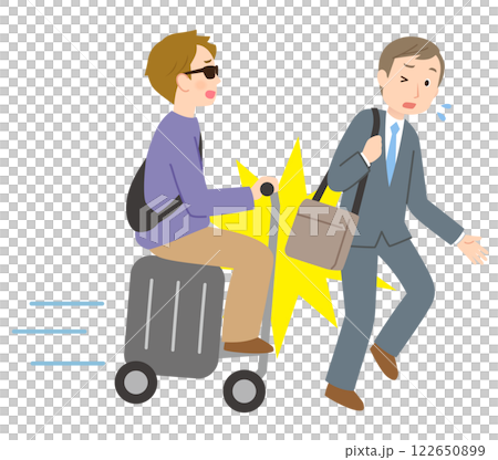 Accident: Person riding electric suitcase hits pedestrian 122650899