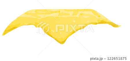 Watercolor Slice Melted Cheddar Cheese Single Isolated Illustration for Print and Web	 122651875