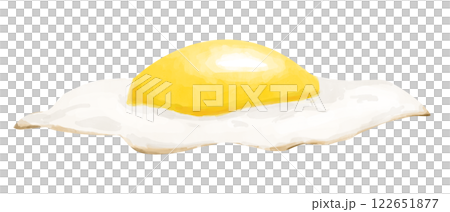 Watercolor Fried Egg Single Isolated Illustration for Print and Web Watercolor Fried Egg Single Isolated Illustration for Print and Web 122651877