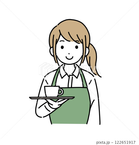 カフェで働く女性 122651917