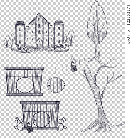 Mansion and basket 122652178