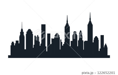 Silhouette of Cityscape Skyscrapers Buildings Landscape Wallpaper in Modern City Town Silhouette of Cityscape Skyscrapers Buildings Landscape Wallpaper in Modern City Town 122652201