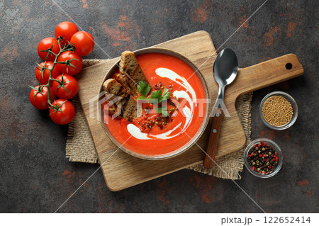 Tomato soup, concept of healthy food, healthy nutrition 122652414