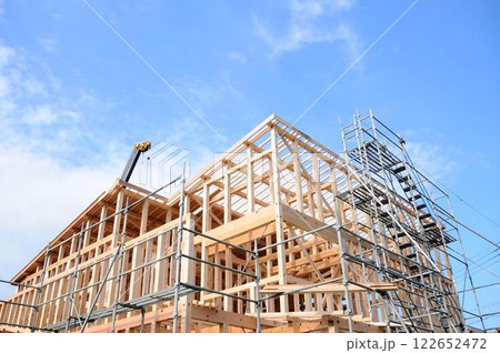 建設中　建築　木造 122652472