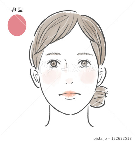 卵型の顔でメイクをした女性 122652518