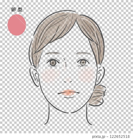 Woman with oval face and makeup 122652518