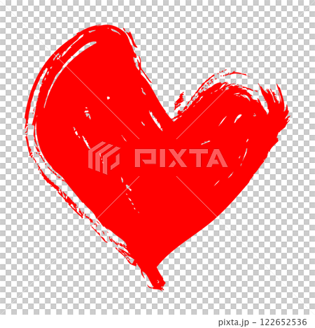 Rough and cute hand-drawn heart material 122652536