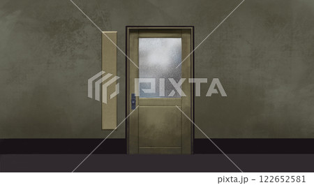 古びた事務所のドア（閉） 122652581