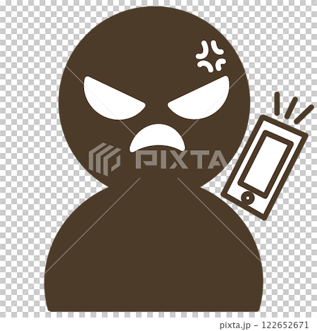 A simple silhouette of a person getting angry while talking on a smartphone A simple silhouette of a person getting angry while talking on a smartphone 122652671