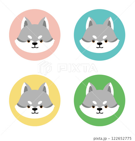 かわいいオオカミの顔アイコンのセット かわいいオオカミの顔アイコンのセット 122652775