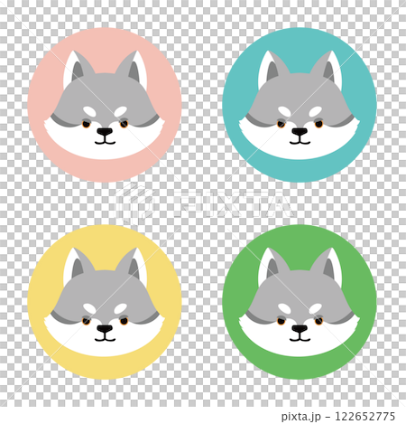一套可愛的狼臉圖標 一套可愛的狼臉圖標 122652775