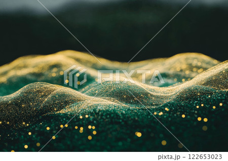 Glittering abstract landscape with golden lights Glittering abstract landscape with golden lights 122653023