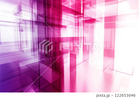 Abstract geometric shapes in pink and purple hues 122653046