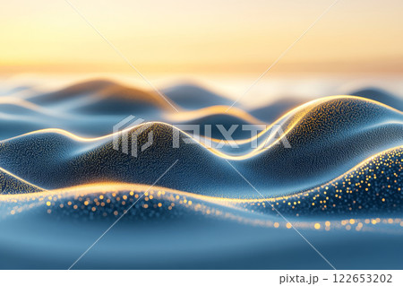 Abstract digital waves with glowing particles Abstract digital waves with glowing particles 122653202