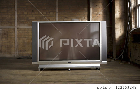 An old TV as a stylish element of a minimalist loft interior 122653248