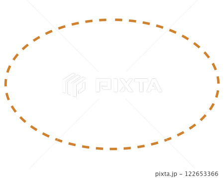 楕円の破線フレーム(線画のみ・オレンジ) 楕円の破線フレーム(線画のみ・オレンジ) 122653366